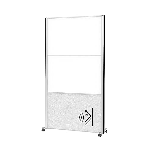 MAUL Trennwand MAULconnecto 180x100cm | Raumteiler für Büro und Schreibtisch | Freistehender Raumtrenner mit Rollen | Ideal als Sichtschutz und Schallschutz |Whiteboard + Akustikvlies von Maul