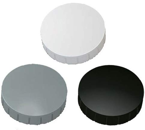 Magnete, farbig sortert Ø 32mm, Haftmagnete für Whiteboard, Kühlschrankmagnet, Magnettafel, Magnetwand, Magnet Rund (30er Pack, schwarz/weiß/grau) von Maul