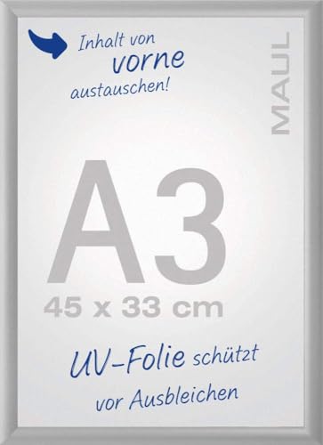Maul 6604308 Klapprahmen A3, Plakatrahmen Aluminium, 45 x 33 x 1,2 cm (HxBxT), 1 Stück von Maul