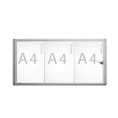 Maul Schaukasten A4 MAULextraslim | Schaukasten Vitrine mit 3x DIN A4 Seiten | Infotafel mit Aluminiumrahmen und Glastür | Platzsparende flache Bauweise | Abschließbar mit Schloss | Aluminium Maul Schaukasten A4 MAULextraslim | Schaukasten Vitrine mit 3x DIN A4 Seiten | Infotafel mit Aluminiumrahmen und Glastür | Platzsparende flache Bauweise | Abschließbar mit Schloss | Aluminium von Maul