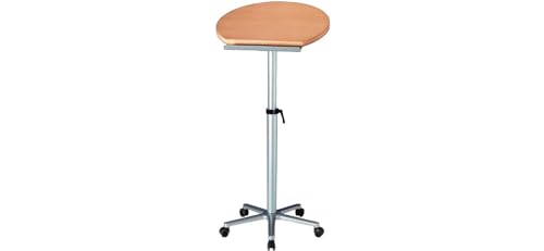 Maul ergonomisches Stehpult | Stufenlos höhenverstellbar 75-120 cm | Mobiler Schreibtisch für Arbeiten im Sitzen und Stehen | Stabiler Sternfuß aus Aluminium | Gestell Silber | Platte Braun von Maul