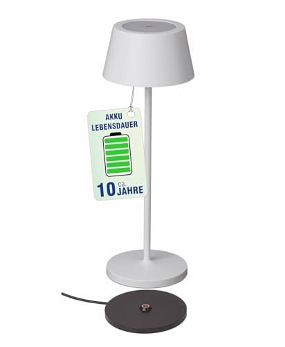 Maul Akku Tischleuchte MAULnina | Tischlampe kabellos mit langlebigem Akku | Tischlampe aufladbar bis zu 10h Beleuchtung | Lampe dimmbar für Schreibtisch, Nachttisch & Outdoor | Weiß Maul Akku Tischleuchte MAULnina | Tischlampe kabellos mit langlebigem Akku | Tischlampe aufladbar bis zu 10h Beleuchtung | Lampe dimmbar für Schreibtisch, Nachttisch & Outdoor | Weiß von MAUL