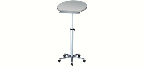 Maul ergonomisches Stehpult | Stufenlos höhenverstellbar 75-120 cm | Mobiler Schreibtisch für Arbeiten im Sitzen und Stehen | Stabiler Sternfuß aus Aluminium | Gestell Silber | Platte Grau von Maul