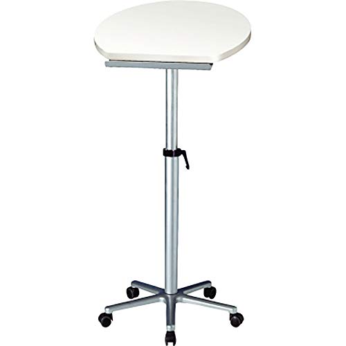 Maul ergonomisches Stehpult | Stufenlos höhenverstellbar 75-120 cm | Mobiler Schreibtisch für Arbeiten im Sitzen und Stehen | Stabiler Sternfuß aus Aluminium | Gestell Silber | Platte Weiß von Maul