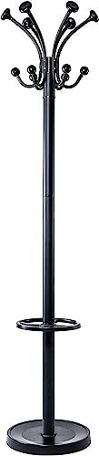 Maul Garderobenständer MAULnubis | moderne und stabile Standgarderobe für den privaten Gebrauch, Büro und Empfangsräume | stabiler Kleiderständer aus Stahl für Jacken | Schwarz von MAUL