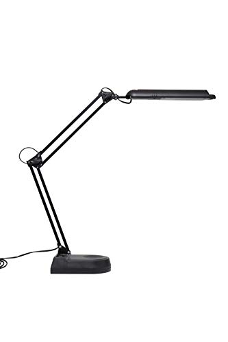 Maul LED Tischleuchte MAULatlantic, LED Lampe mit Standfuß, 6500 K, Arm Metall, Tischlampe für Schreibtisch, Büro, Werkstatt, Homeoffice, GS-Zeichen, flexibel dreh- und neigbar, 860 Lumen, Schwarz von Maul