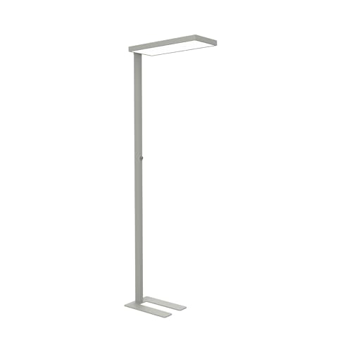 Maul LED Stehlampe MAULjura | Stehlampe dimmbar mit 4.000 Kelvin | Energieeffizente LED-Technik | Deckenfluter mit direkter & indirekte Beleuchtung | Standleuchte mit GS Zeichen | Silber von MAUL