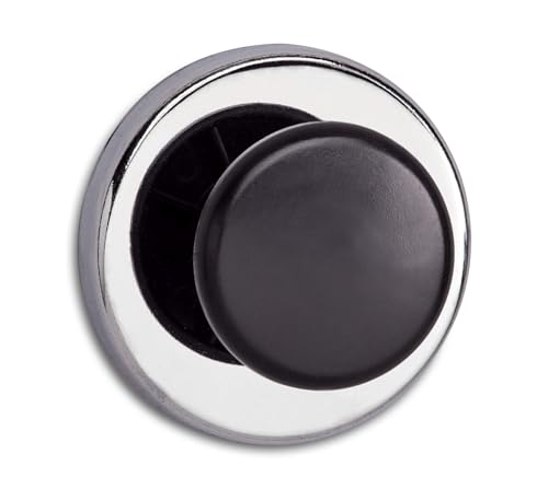 Maul Magnet mit Griffknopf Ø6,7x3,5 cm | Starker Magnet mit 12kg Haftkraft | Magnet stark als Kleiderhaken, Garderobenhaken, Taschenhalter | Magnet für Kühlschank, Magnettafel | Silber von MAUL