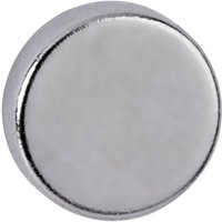 Maul Neodym Magnet (Ø x H) 10 mm x 3 mm Scheibe Silber 10 St. 6166396 von Maul