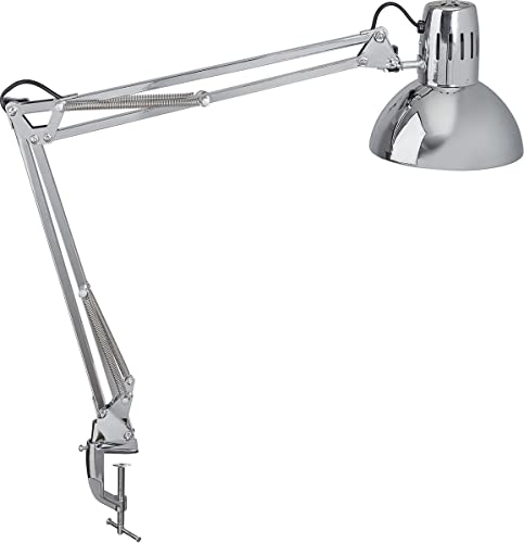 MAUL LED Schreibtischlampe MAULstudy | verstellbare Klemmleuchte mit Gelenkarm für Büro, Arbeitszimmer und Schreibtisch | elegante Bürolampe aus Metall | exklusive LED-Leuchtmittel | Chrome von Maul