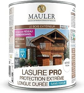 Lasur - Holzschutz für den Außenbereich - UV- und Wetterschutz - lange Dauer Satin weiß 1L MAULER von Mauler