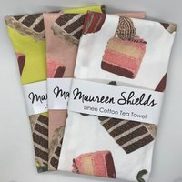 Katzen Auf Kuchen Geschirrtuch-Küchen-Handtuch-4 Farben-Baumwollleinen-Einweihungsparty-Geschenk-Dekoration-Braut-Geburtstag von MaureenShieldsShop