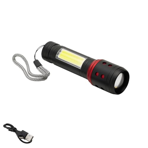 Maurer LED-Taschenlampe, wiederaufladbar, mit Zoomfunktion, 5 W, 300 – 150 Lumen von MAURER