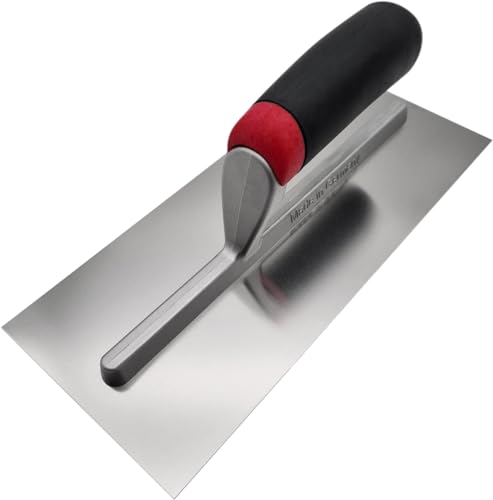 MAURERFREUND - Profi Glättekelle, extra lange Aluminiumstütze, rutschfester Griff, 280x120mm (ungezahnt) von Maurerfreund