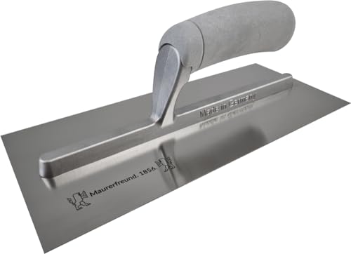 Maurerfreund, Profi Basic-Glättekelle, extra-lange 250mm Aluminiumstütze, Kunststoff-Griff, 280x120mm (ungezahnt) von Maurerfreund