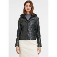 Mauritius Lederjacke "GWFlura" mit Kapuze mti Reißverschluss, Ziuerpaspeln, eingesetzte Kapuze von Mauritius