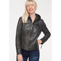 Mauritius Lederjacke "NOLA", mit Kapuze, Two-in-One Style - mit abnehmbarer Jersey-Kapuze von Mauritius