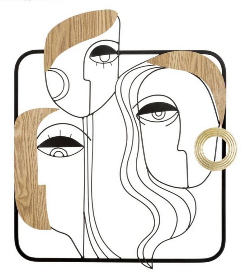 Mauro Ferretti Wandbild Pannello Wanddekoration 52 x 63 x 2 cm Metall MDF Schwarz Braun Gold von Mauro Ferretti