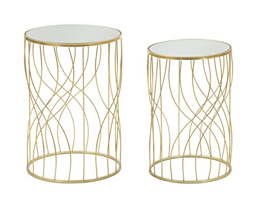 mauro ferretti Tavolinetti Coppia Line cm Ø 38 x 55 - 33 x 50 cm von Mauro Ferretti