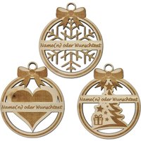 Christbaumschmuck Personalisierbar - Weihnachtsschmuck Mit Namen Aus Holz Christbaumkugeln Personalisierte Weihnachtskugel von MausDesign