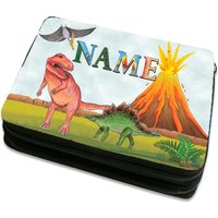 Federmäppchen Personalisiert Z. B. Mit Namen Inkl. Inhalt Motiv Dino von MausDesign