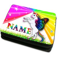 Federmäppchen Personalisiert Z. B. Mit Namen Inkl. Inhalt Motiv Einhorn von MausDesign