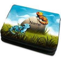 Federmäppchen Personalisiert Z.b. Mit Namen Inkl. Inhalt Motiv Salamander von MausDesign