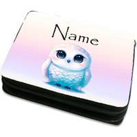 Federmäppchen Personalisiert Z.b. Mit Namen Inkl. Inhalt Motiv Schneeeule von MausDesign