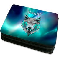 Federmäppchen Personalisiert Z.b. Mit Namen Inkl. Inhalt Motiv Wolf von MausDesign