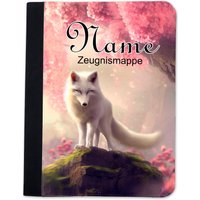 Fuchs Zeugnismappe Personalisiert | Mit Namen Urkundenmappe Polarfuchs von MausDesign