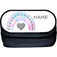 Pastell Regenbogen Stiftebox Personalisiert | Stiftetui Mit Namen Schlampermäppchen Stiftemäppchen von MausDesign