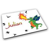 Platzset Mit Name/Grüner Drache Personalisierbar Personalisiert Tischset Kinder von MausDesign