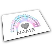 Platzset Mit Name/Regenbogen Pastell Personalisierbar Personalisiert Tischset Kinder von MausDesign