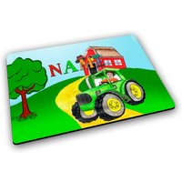 Platzset Mit Name/Traktor Personalisierbar Personalisiert Tischset Kinder von MausDesign