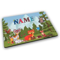 Platzset Mit Name/Waldtiere Personalisierbar Personalisiert Tischset Kinder von MausDesign