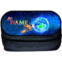 Rakete Stiftebox Personalisiert | Stiftetui Mit Namen Schlampermäppchen Stiftemäppchen von MausDesign