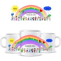 Tagesmutter Mit Herz Tasse, Abschiedsgeschenk, Personalisierbar Dem Namen Des Kindes Und Der von MausDesign