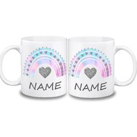 Tasse Regenbogen Pastell Mit Name Keramik Oder Kunststoff/Kindertasse Personalisierbar von MausDesign