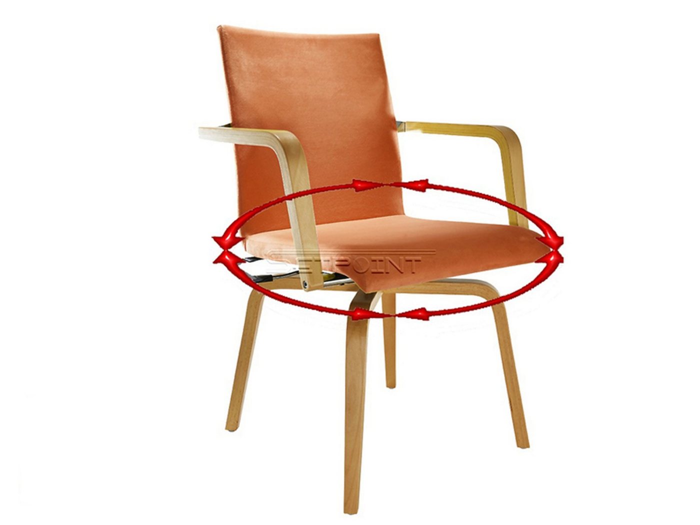 Mauser Sitzkultur Armlehnstuhl, Pflegestuhl, für Senioren-stuhl mit Armlehnen, Drehstuhl Stoff-bezug von Mauser Sitzkultur