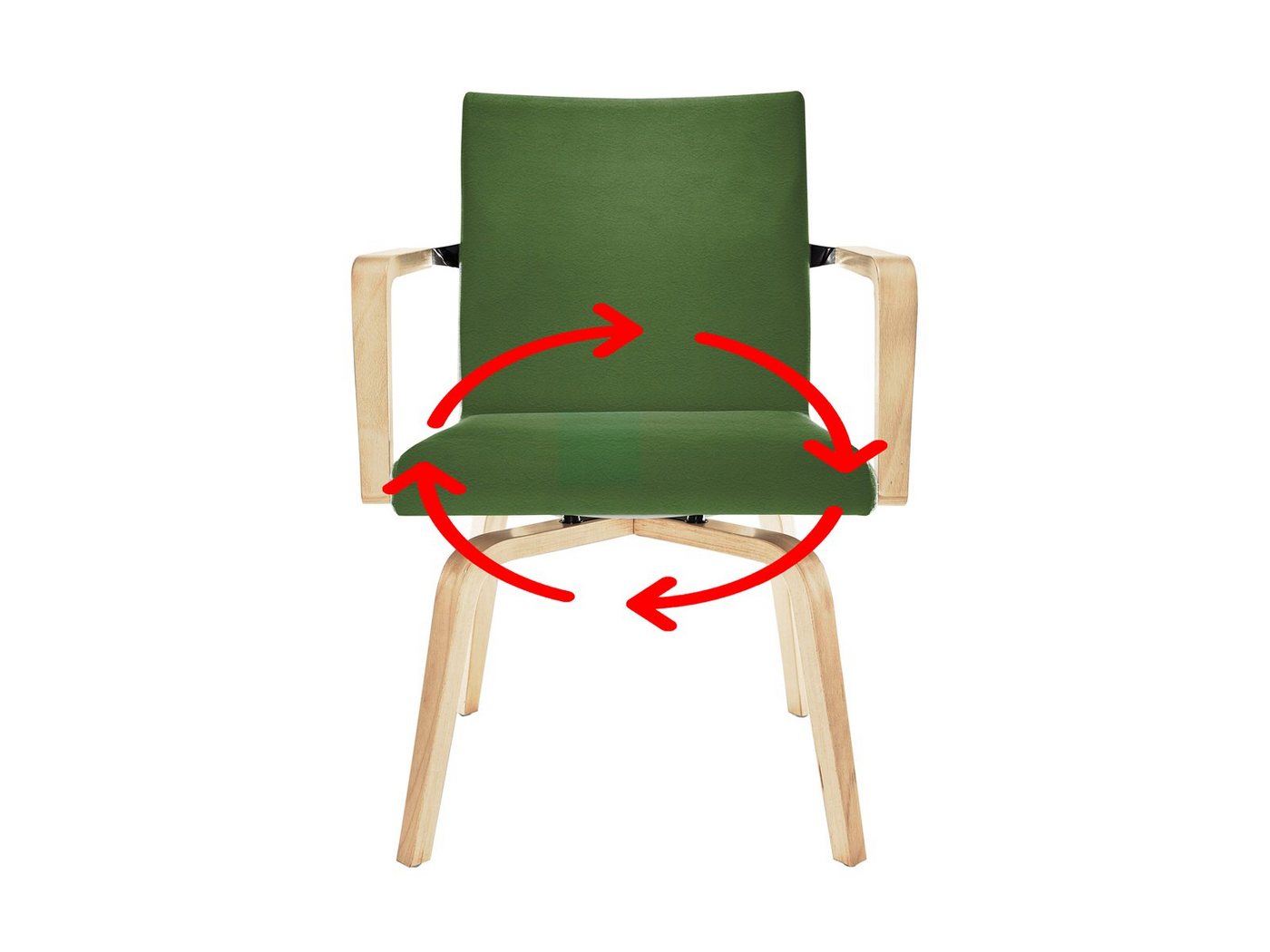 Mauser Sitzkultur Armlehnstuhl, Pflegestuhl Senioren-stuhl mit Armlehnen Drehstuhl desinfizierbar Grün von Mauser Sitzkultur