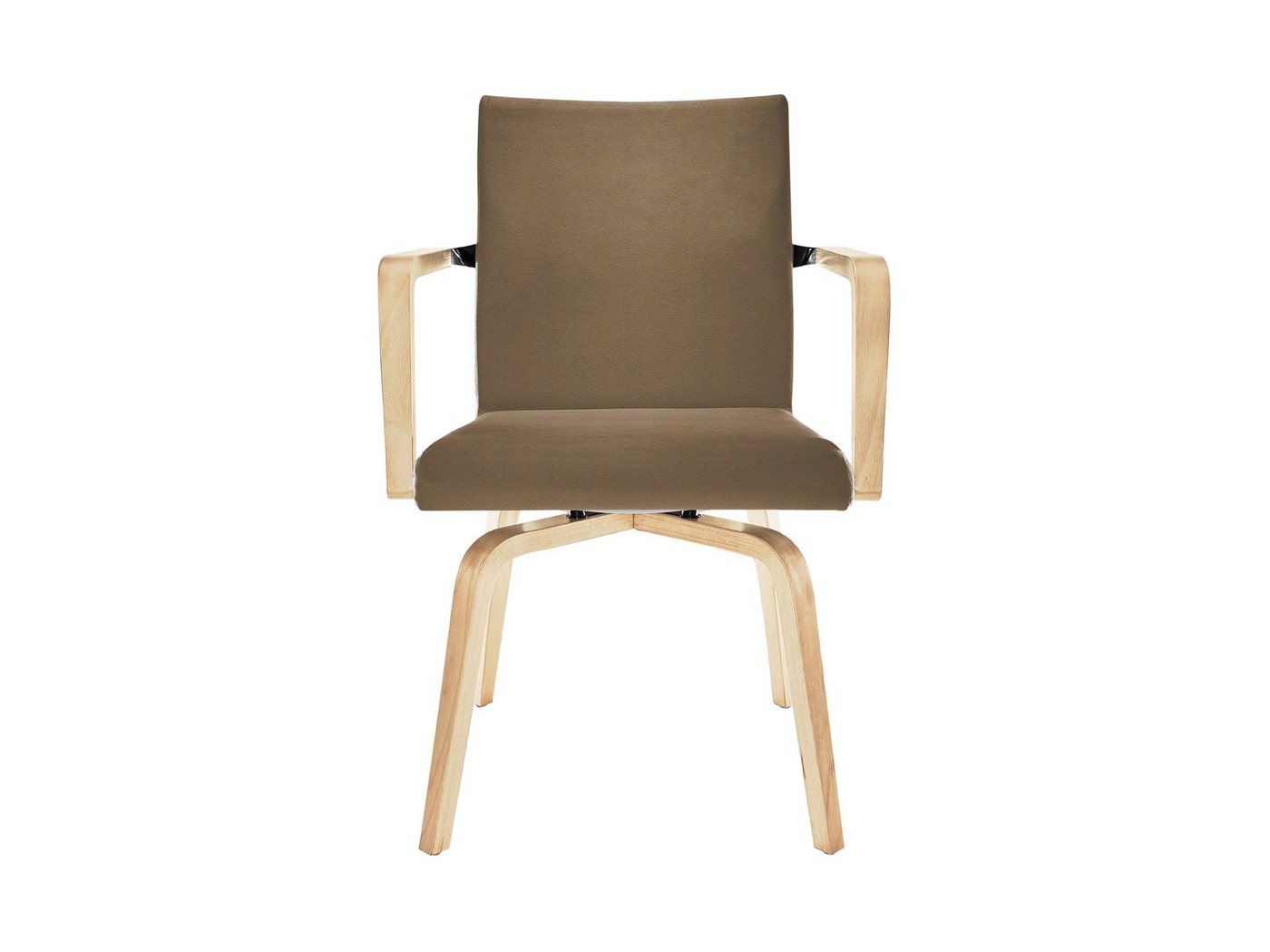 Mauser Sitzkultur Armlehnstuhl, ergonomischer Senioren-stuhl mit Armlehnen, Besucherstuhl Bezug Braun von Mauser Sitzkultur