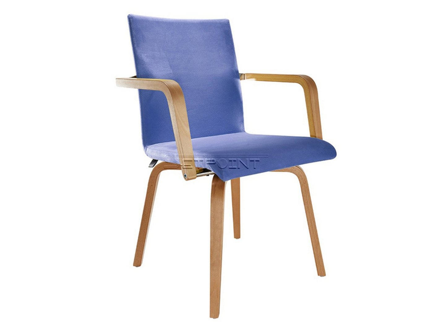 Mauser Sitzkultur Armlehnstuhl, ergonomischer Senioren-stuhl mit Armlehnen, Besucherstuhl Stoff Blau von Mauser Sitzkultur