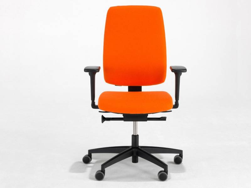 Mauser Sitzkultur Schreibtischstuhl, Ergonomisch-er Bürostuhl Orange, moderner hochwertiger Armlehnenstuhl von Mauser Sitzkultur