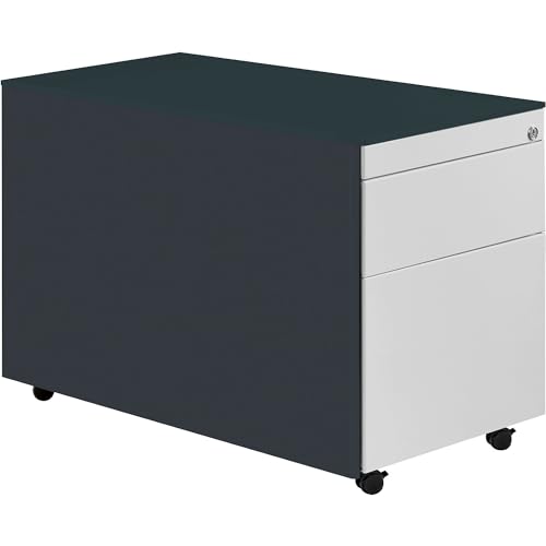 Mauser | Schubladencontainer mit Rollen | HxT 570 x 800 mm | 1 Materialschub | 1 Hängeregistratur | anthrazitgrau/lichtgrau/anthrazitgrau von Mauser