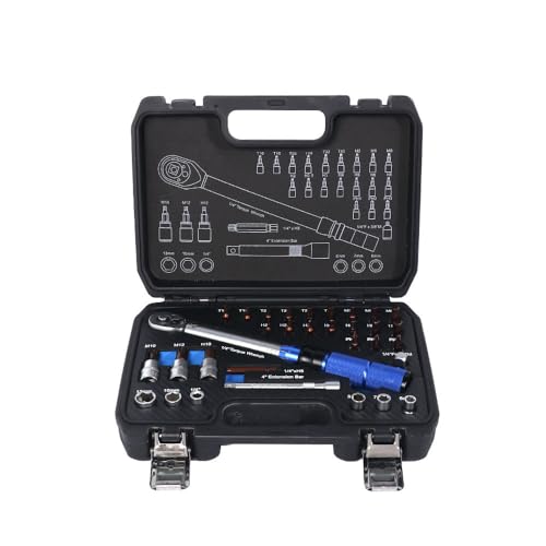 32 Stück Drehmomentschlüssel Set 5-25N·m, 1/4 Zoll Ratsche mit 72 Zähnen, ±3% Präzision, Chrom-Vanadium-Stahl, Drehmoment Schlüssel Werkzeugkoffer für Auto, Motorrad, Fahrrad und Heimwerken von Mautopily