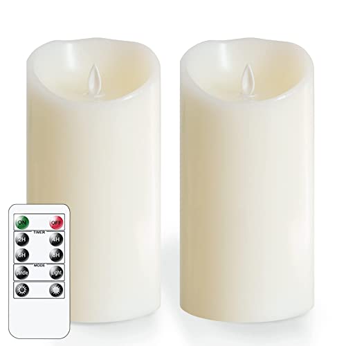 Mavandes 20x10cm LED-Kerzen mit Fernbedienung,Echtes Wachs Batteriebetriebene Flammenlose Flackernde Säulenkerzen mit Timerfunktion,2 Stück Elfenbein Elektrische Beweglichen Docht Flammenlose Kerzen Mavandes 20x10cm LED-Kerzen mit Fernbedienung,Echtes Wachs Batteriebetriebene Flammenlose Flackernde Säulenkerzen mit Timerfunktion,2 Stück Elfenbein Elektrische Beweglichen Docht Flammenlose Kerzen von Mavandes