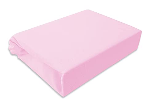 Spannbettlaken Kinderbett Inkontinenz Wasserdicht Jersey mit Polyurethane Membrane 60x120 70x140 80x160 Top Qualität Hohe Gewicht 180g/m2 (Rosa, 70x140) von Mavantara