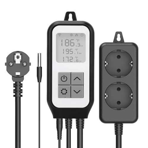 Digitaltemperaturregler Unterstützung für die Tuya -App WiFi Thermostat Outlet mit wasserdichtem Untersuchung für Aquarium -Gewächshaus von Mavaol