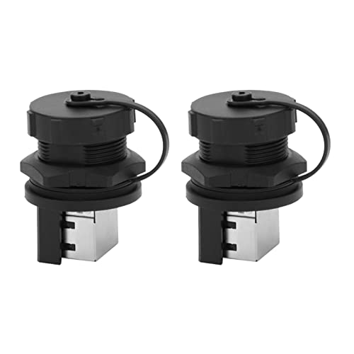 Mavaol 2er-Pack wasserdichter RJ45-Stecker IP67, 180°-RJ45-Adapter für Outdoor-Ethernet-Kabel, flammhemmender Thermoplast für raue Umgebungen von Mavaol