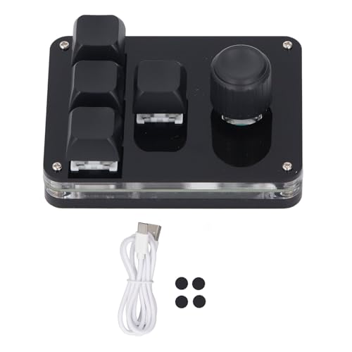 Mavaol 4-Tasten-Mini-Mechanische Tastatur, programmierbare Makros, RGB-Hintergrundbeleuchtung, Blaue Schalter, für Gaming und Bürogebrauch von Mavaol